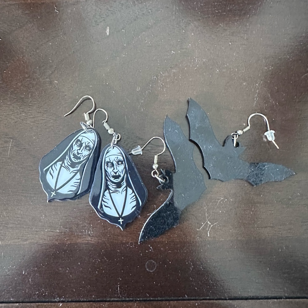 set of spooky earrings